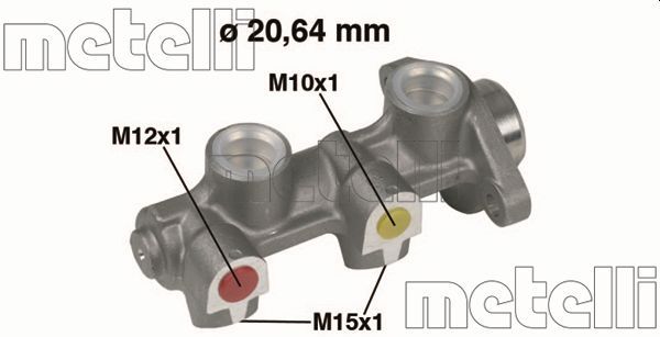 Metelli 050180 Циліндр гальмівний (головний) Opel Kadett E/Vectra A 84-95 (d= 20.64mm)