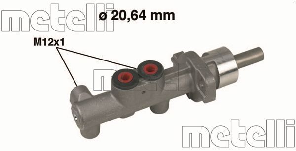 Metelli 050400 Циліндр гальмівний (головний) Skoda Fabia 99-08 (d=20.64mm)