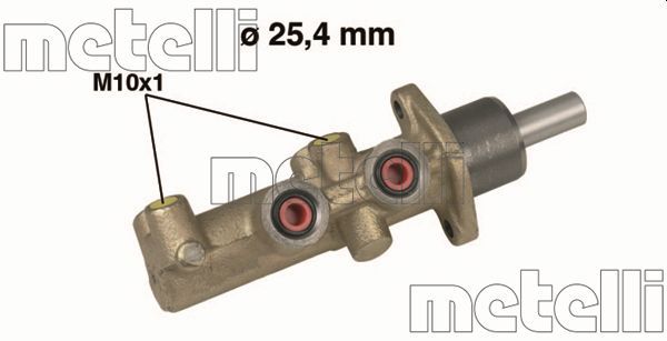Metelli 050481 Циліндр гальмівний (головний) Fiat Ducato/Peugeot Boxer 94- (d=25.4mm)