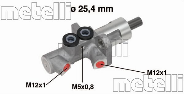 Metelli 050613 Циліндр гальмівний (головний) Audi A4/A6/Skoda Superb/VW Passat 1.6-4.2 97-09 (d=25.4