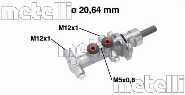 Metelli 050768 Циліндр гальмівний (головний) Renault Trafic II/Opel Vivaro A/Nissan Primastar 01- (-