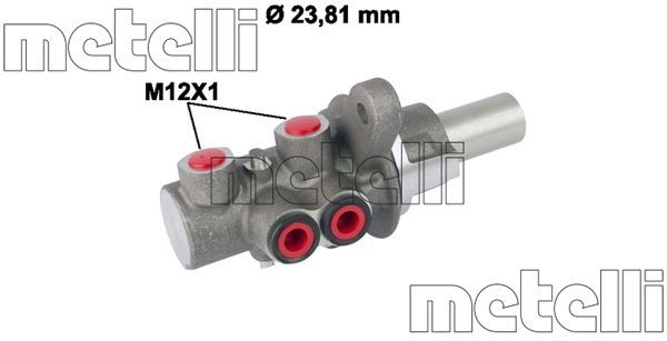 Metelli 050779 Циліндр гальмівний (головний) Fiat Doblo/Opel Combo 10-23 (d=23.81mm)
