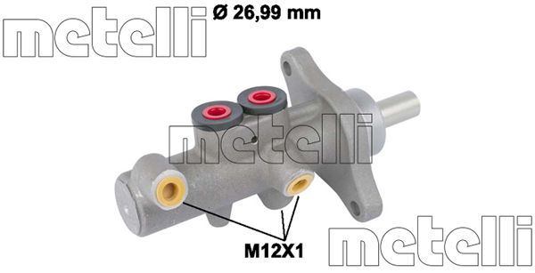 Metelli 050832 Циліндр гальмівний (головний) VW T5/Touareg 02-15 (d=26.99mm) Alu