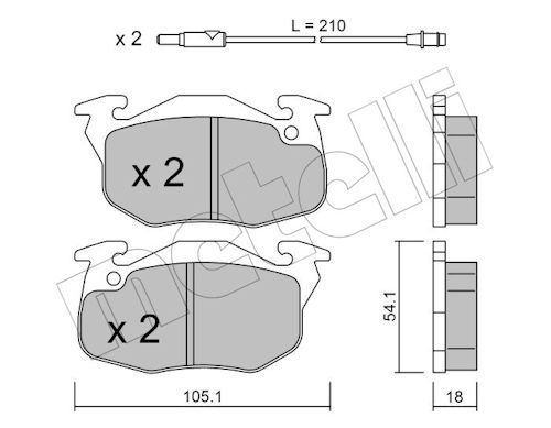 Metelli 2200370 Колодки гальмівні (передні) Peugeot 106 91-04/205/305/309/405 82-98/Renault Clio 91-