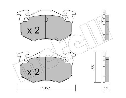 Metelli 2200380 Колодки гальмівні (задні) Citroen Saxo/Xsara/Peugeot 105/205/206/306/309 84-