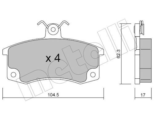 Metelli 2200620 Колодки гальмівні (передні) Lada 2108/2109/2113/2114/2115/Kalina 87-