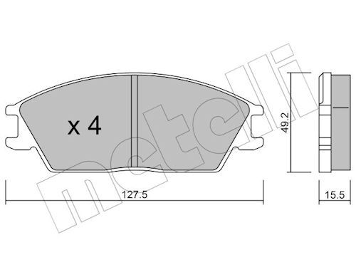 Metelli 2200810 Колодки гальмівні (передні) Hyundai Accent 94-00/Honda Accord -85