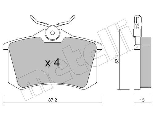 Metelli 2201000 Колодки гальмівні (задні) VW Golf II/III/Passat B2/B3/B4 84-99/Polo 95-01/Peugeot 40