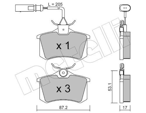 Metelli 2201003 Колодки гальмівні (задні) Ford Galaxy 95-06/Seat Alhambra 96-10/VW Sharan 95-10 (+да