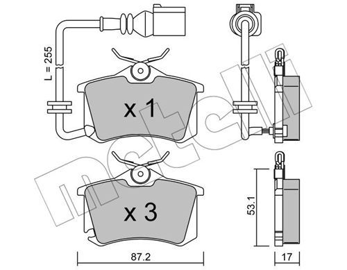Metelli 2201004 Колодки гальмівні (задні) Skoda Fabia 99-/VW Caddy/Golf 03-16/Passat B5 96-05/Polo 0