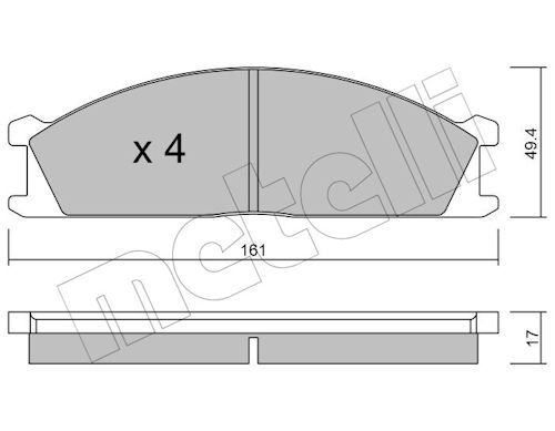 Metelli 2201070 Колодки гальмівні (передні) Nissan Pathfinder/Caravan 97-
