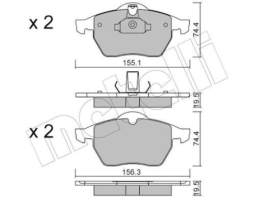 Metelli 2201180 Колодки гальмівні (передні) Opel Astra G 99-02/Vectra B 95-03/Calibra A 91-97/Saab 9