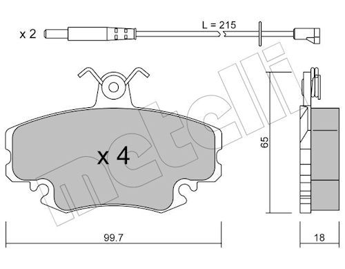 Metelli 2201200K Колодки гальмівні (передні) Renault Clio 90-98/Symbol 00-/Megane 96-03/Peugeot 205