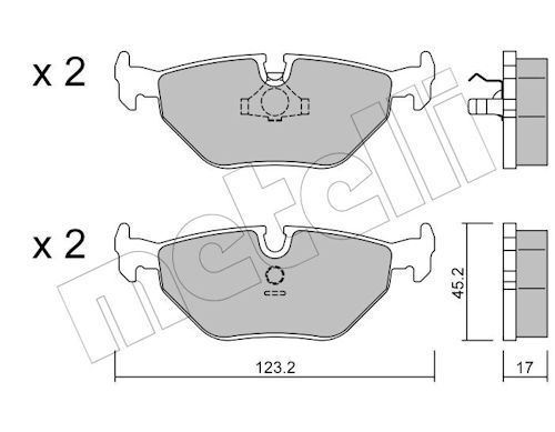 Metelli 2201250 Колодки гальмівні (задні) BMW 3 (E30/E36/E46) 90-98/ 5 (E34) -97 (Teves)