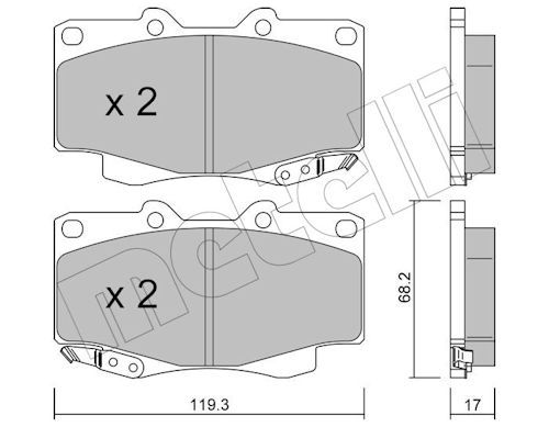 Metelli 2201291 Колодки гальмівні (передні) Toyota Hilux 05-15