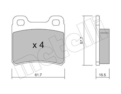 Metelli 2201410 Колодки гальмівні (задні) Opel Astra F 91-01/Kadett E 86-91/Vectra A 88-95