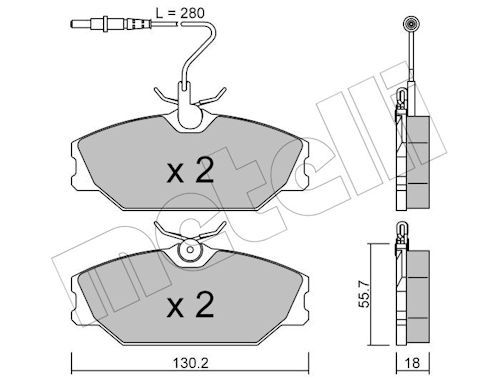Metelli 2201420 Колодки гальмівні (передні) Renault Laguna I 93-01/Megane I 96-03/Safrane 92-00 (з д