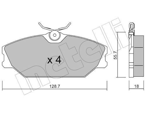 Metelli 2201422 Колодки гальмівні (передні) Renault Clio II 00-09/Laguna 93-01/Megane/Scenic/Safrane