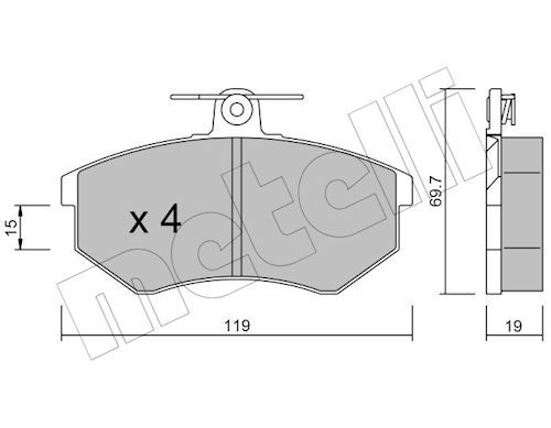 Metelli 2201480 Колодки гальмівні (передні) Audi 80/90/100/A4 77-00