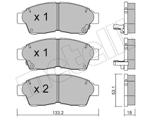 Metelli 2201490 Колодки гальмівні (передні) Toyota Camry 90-02/Corolla 87-02/Rav4 94-00
