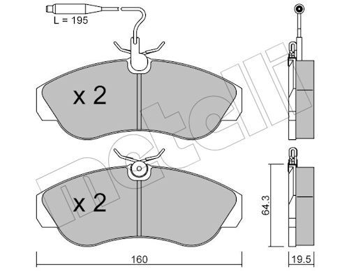 Metelli 2201550 Колодки гальмівні (передні) Citroen Jumper 94-/Fiat Ducato/Peugeot Boxer 94-02 R16 (