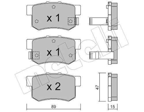 Metelli 2201730 Колодки гальмівні (задні) Suzuki SX4/Swift 06-/Honda Accord 91-93/Civic 95-/Fiat Sed