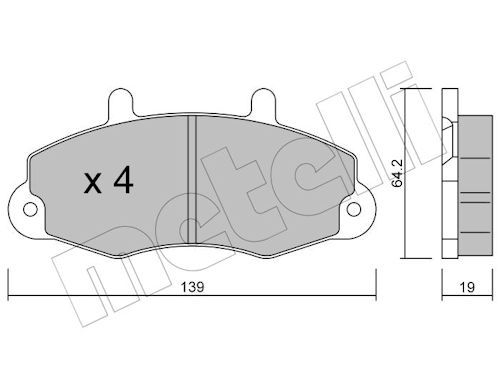 Metelli 2201940 Колодки гальмівні (передні) Ford Transit 85-00/Transit Tourneo 94-00 14"