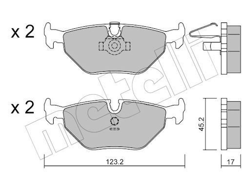 Metelli 2202100 Колодки гальмівні (задні) BMW 5 (E39) 95-04