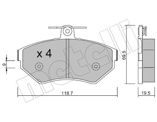 Metelli 2202150 Колодки гальмівні (передні) Audi A4 94-01/VW Passat B5 96-00