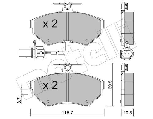 Metelli 2202152 Колодки гальмівні (передні) Audi A4/VW Passat 94-05