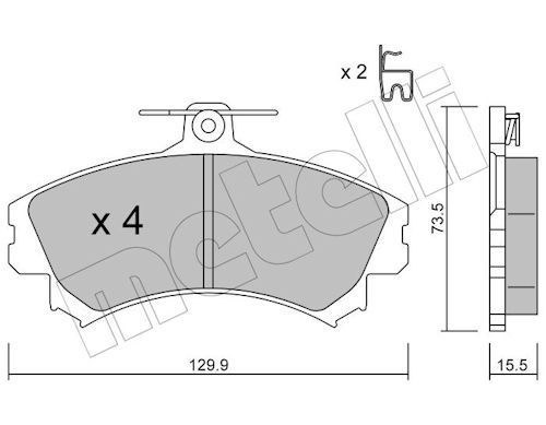 Metelli 2202160 Колодки гальмівні (передні) Mitsubishi Colt 04-12/Carisma/Space Star/Volvo S40/V40 9