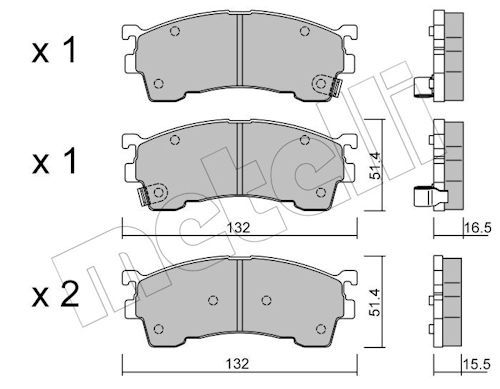 Metelli 2202231 Колодки гальмівні (передні) Mazda 626 IV/V 91-02/MX-6 92-97/Ford USA Probe 93-98