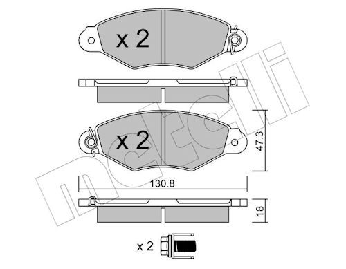 Metelli 2202530 Колодки гальмівні (передні) Citroen Xsara 97-05/Nissan Kubistar 03-/Renault Kangoo 9