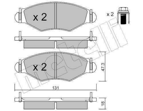 Metelli 2202540 Колодки гальмівні (передні) Peugeot 206 98-/Peugeot 206+ 09-13/Peugeot 306 93-01