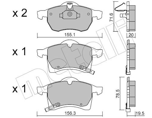 Metelli 2202580 Колодки гальмівні (передні) Opel Astra G 98-05/Zafira A 99-05