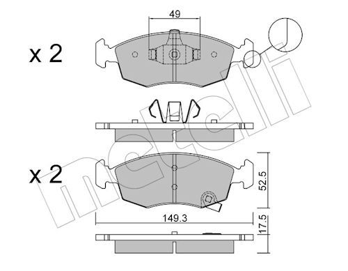 Metelli 2202745 Колодки гальмівні (передні) Fiat Panda/Lancia Ypsilon 11-