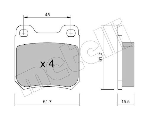 Metelli 2202750 Колодки гальмівні (задні) Opel Omega A/B 86-03/Vectra B 95-03/Senator A/B 84-93