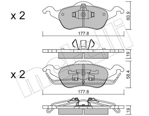 Metelli 2202910 Колодки гальмівні (передні) Ford Focus 98-05