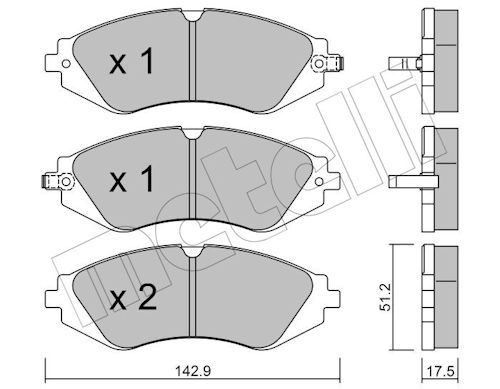 Metelli 2202940 Колодки гальмівні (передні) Chevrolet Epica 05-/Astra 99-11/Daewoo Nubira/Leganza 97