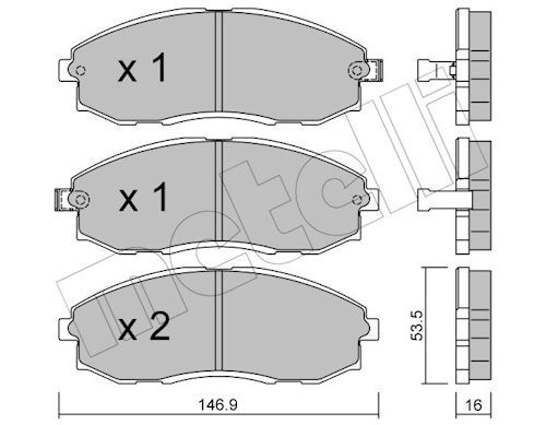 Metelli 2202970 Колодки гальмівні (передні) Hyundai H-1 97-07