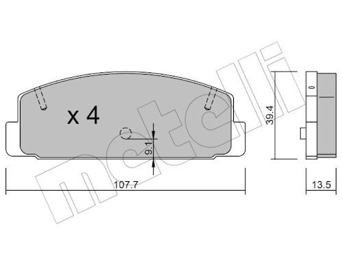 Metelli 2203021 Колодки гальмівні (задні) Mazda 6 02-13/Mazda 323 91-04/626 III/V/RX-7 84-02