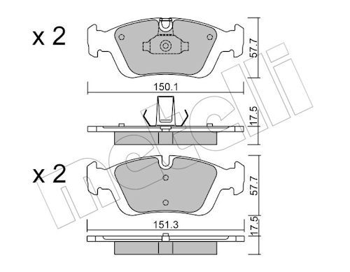 Metelli 2203120 Колодки гальмівні (передні) BMW 3 (E36/E46) 90-05