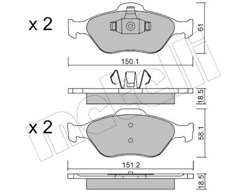 Metelli 2203160 Колодки гальмівні (передні) Ford Fiesta 95-10/Fusion/Ka 02-12/Puma/Mazda 121 96-03/M