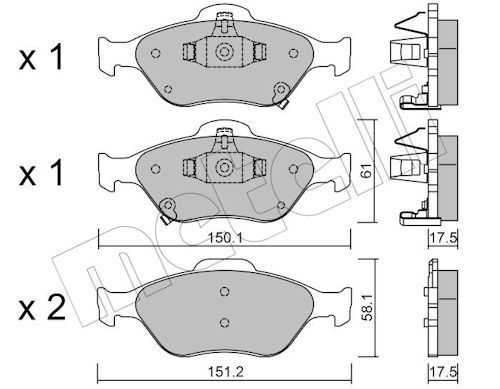 Metelli 2203161 Колодки гальмівні (передні) Toyota Yaris 1.0-1.4 05-