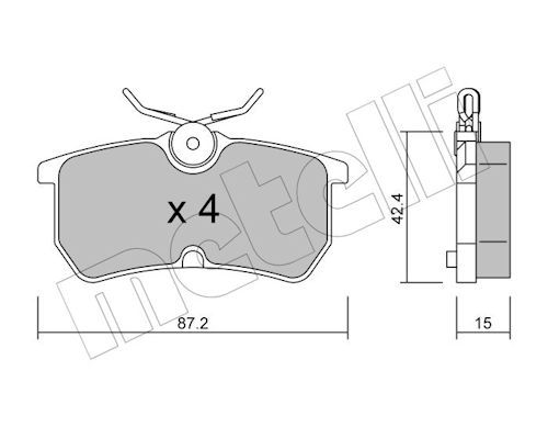 Metelli 2203170 Колодки гальмівні (задні) Ford Focus 98-05/Fiesta V/VI 05-
