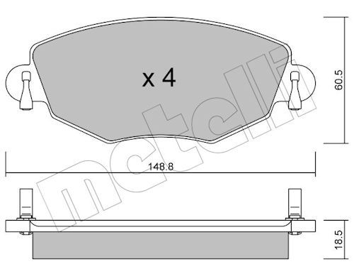 Metelli 2203180 Колодки гальмівні (передні) Ford Mondeo III 00-07/Jaguar X-Type 01-09