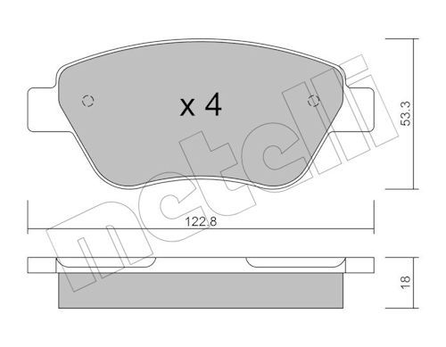 Metelli 2203211 Колодки гальмівні (передні) Fiat Doblo 00-/Panda 03-/500 II 07-/Lancia Musa 04-12