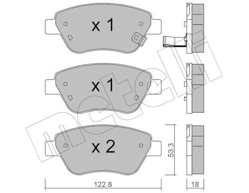 Metelli 2203212 Колодки гальмівні (передні) Opel Corsa D 06-14/Adam 12-19