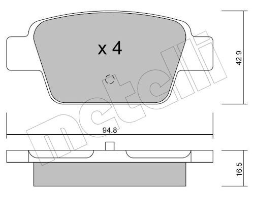 Metelli 2203230 Колодки гальмівні (задні) Fiat Bravo II 07-14/Stilo 01-08/Linea 07-/Multipla 99-10/L