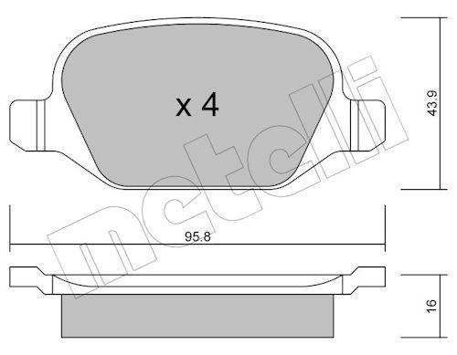 Metelli 2203241 Колодки гальмівні (задні) Fiat Linea/Lancia Lybra/Alfa Romeo 147/156 99-